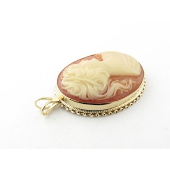 Vintage 14 Karat Yellow Gold Cameo Pendant #3055 - Picture 3 of 7